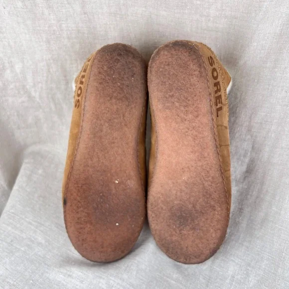 Sorel Manawan II Mens 13 Elk Natural Suede Faux Fur Lined Slippers NM3472-242 - Picture 9 of 11